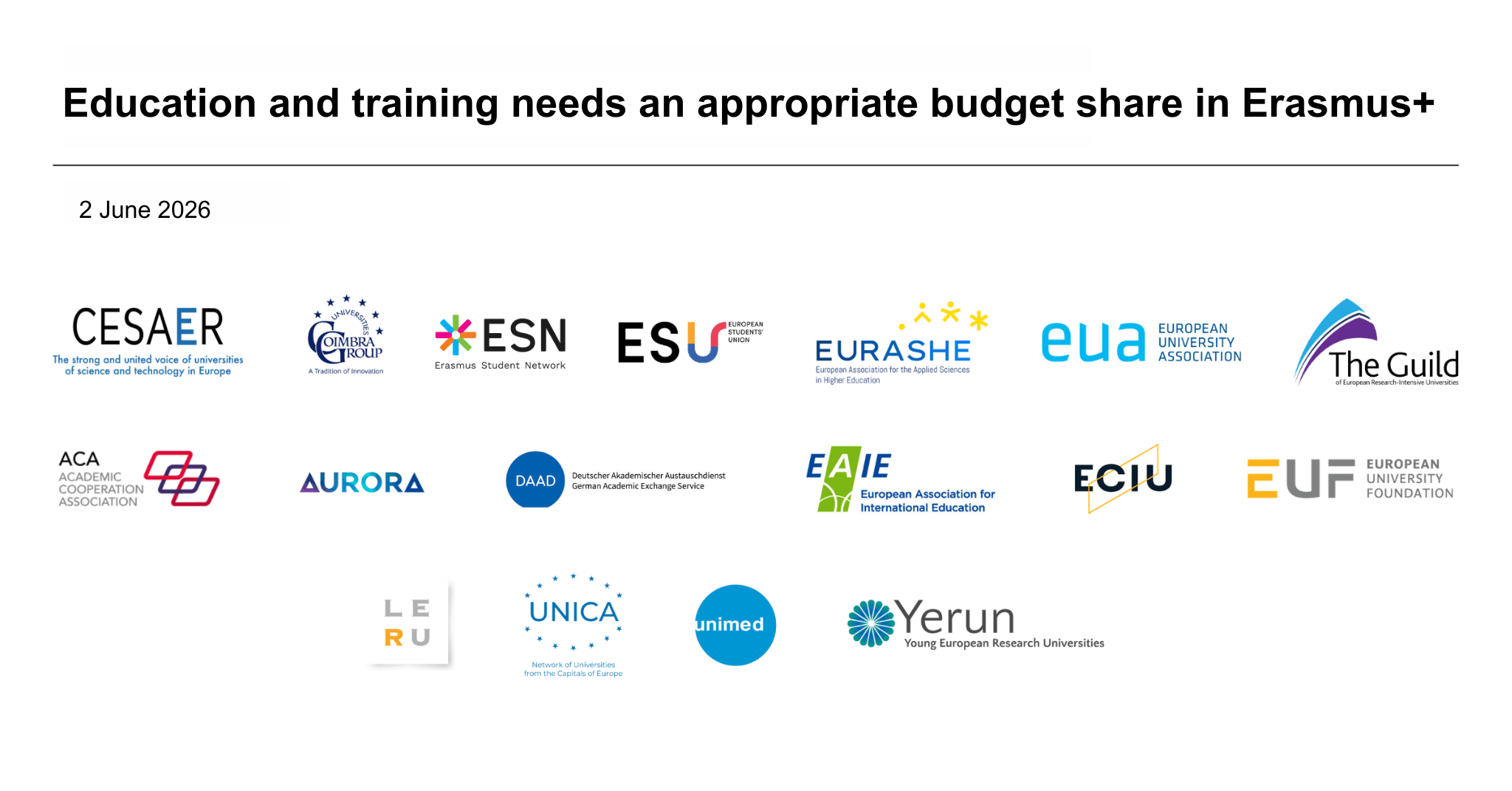 Joint stakeholder statement on the European Parliament CULT Committee’s draft report on Erasmus+ (2028-2034)